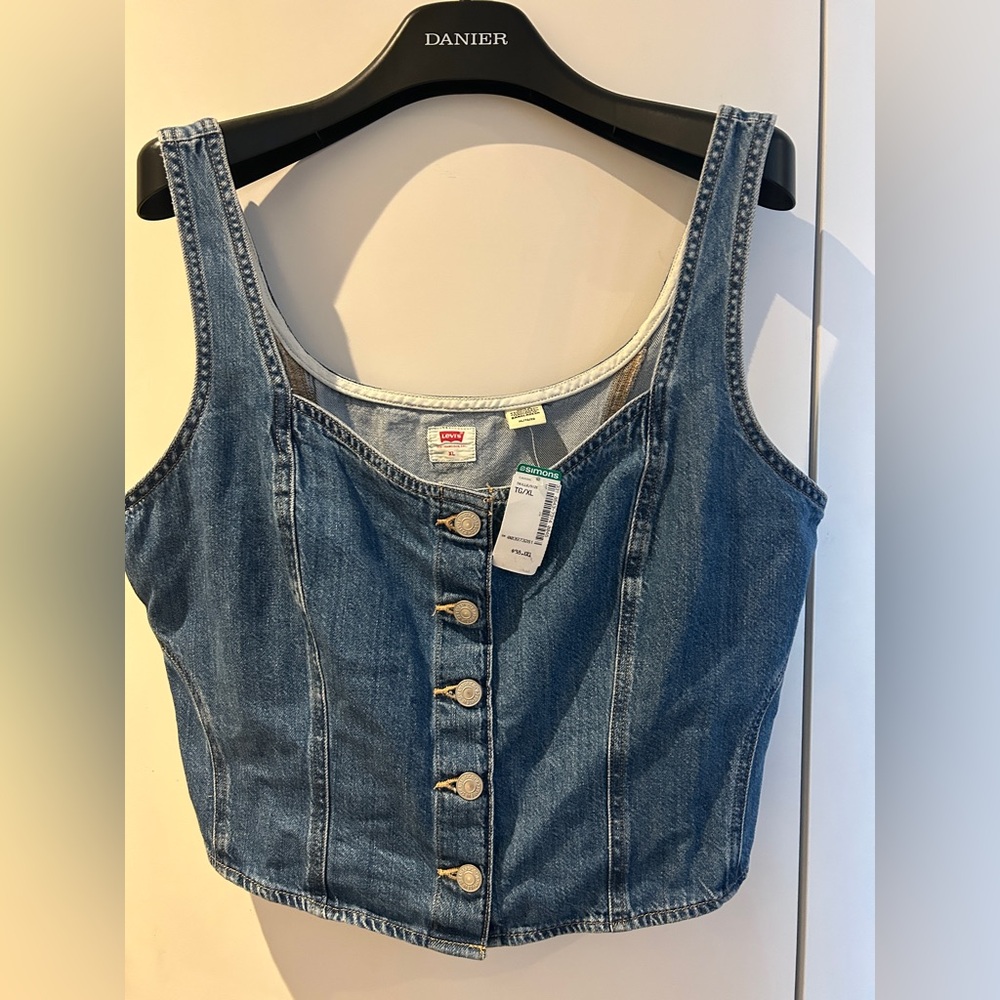 Levi's Women's Blue Denim Corset Top